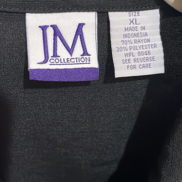 JM Collection Button Down Embroidered Blouse, Size XL - Picture 3 of 4